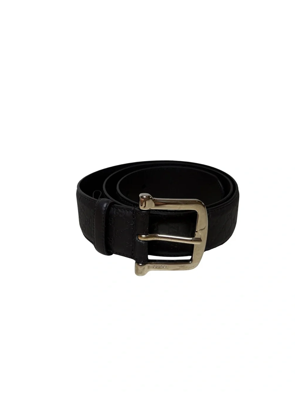 Gucci Black Leather Men's Belt with Gold-Tone Buckle